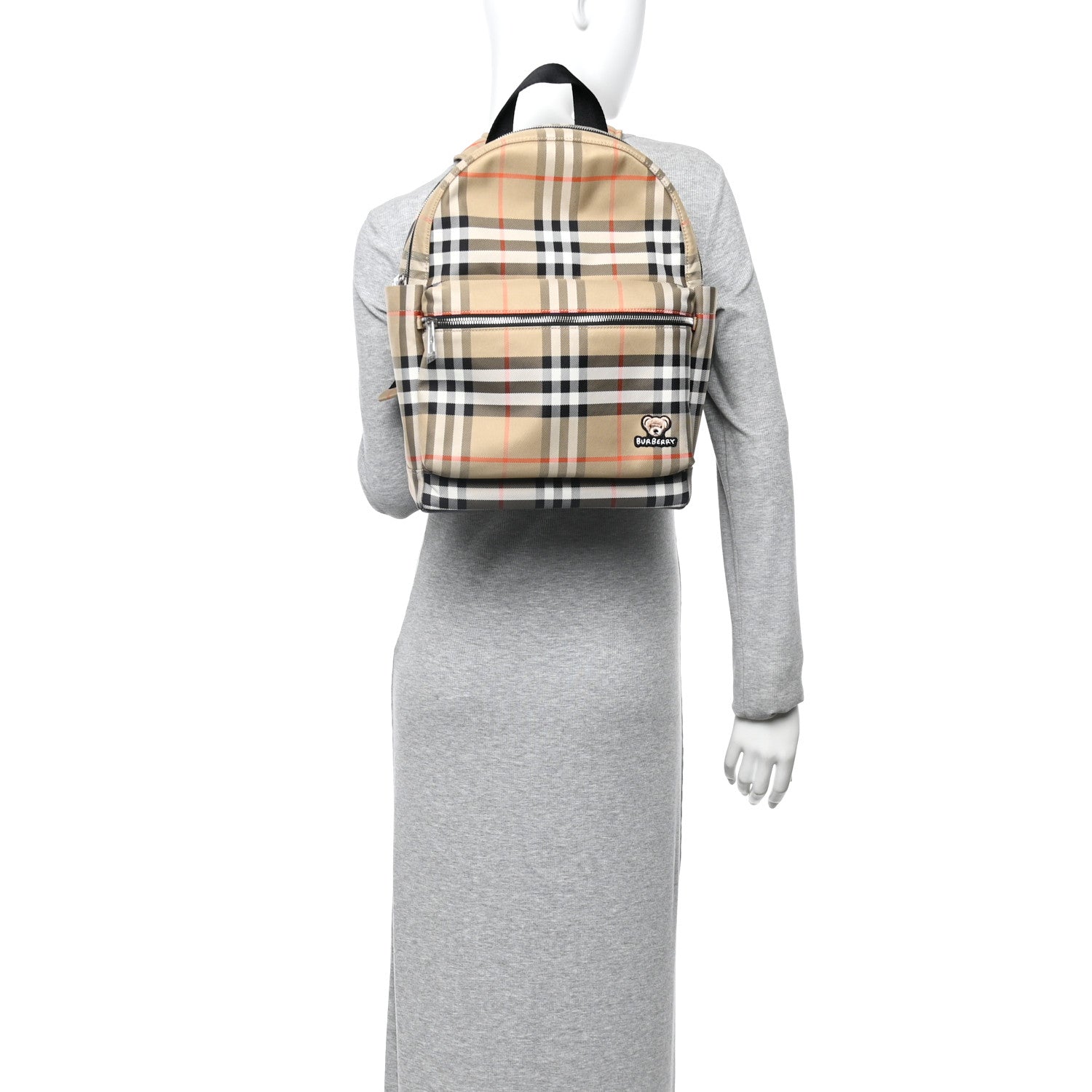 Burberry Nylon Check Childrens Medium Huey Backpack Sand 2 of 9