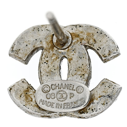 Chanel Crystal Mini Timeless CC Earrings Silver 4 of 5