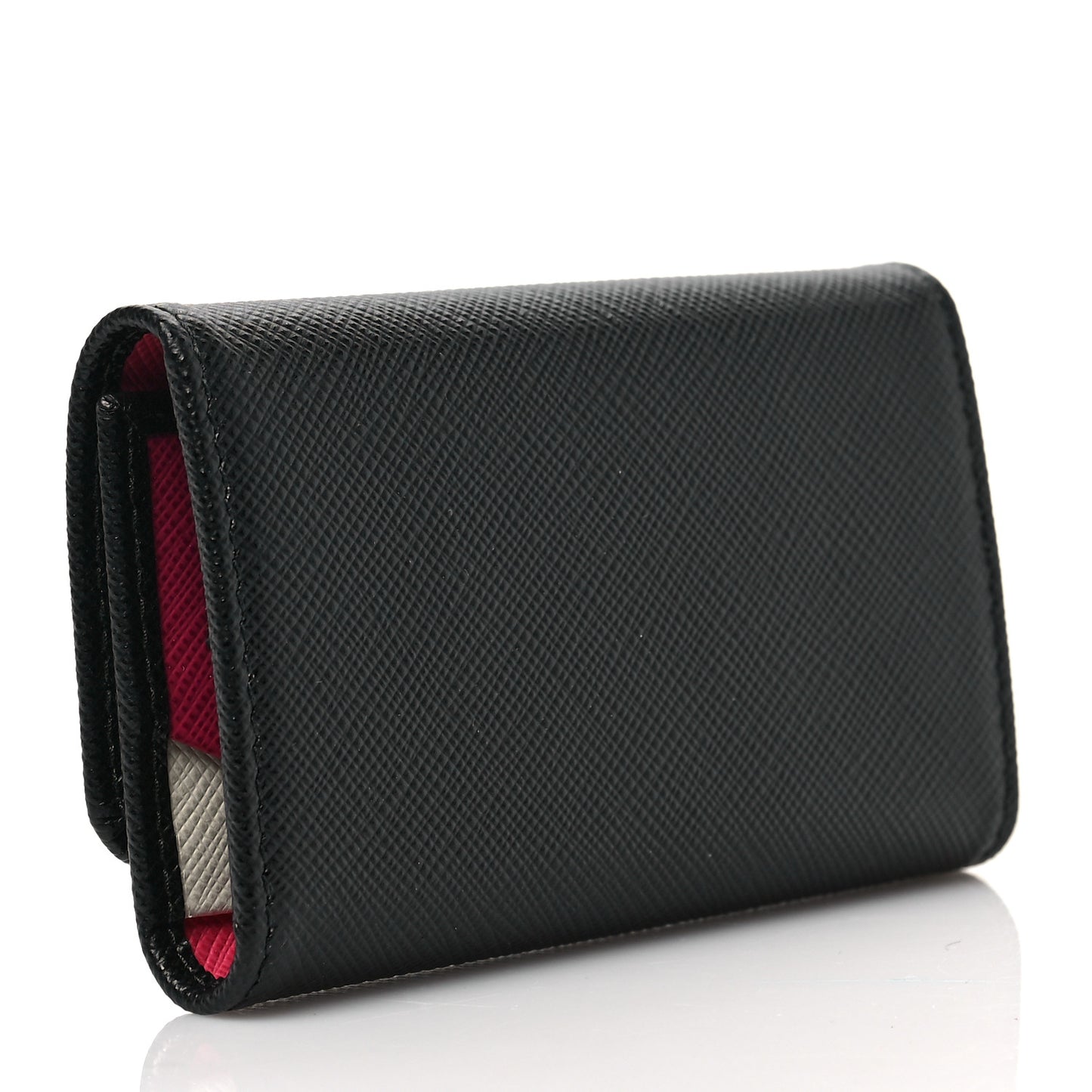 Saffiano Metal 6 Key Holder Black