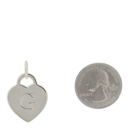 Tiffany Sterling Silver Letter G Heart Charm 2 of 4