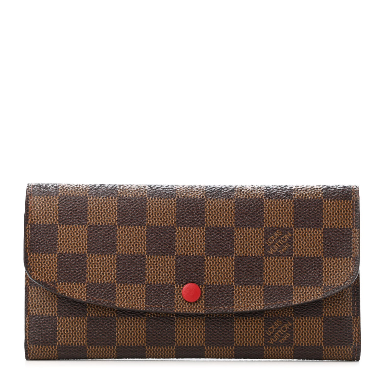 Louis Vuitton Damier Ebene Emilie Wallet Red 1 of 4