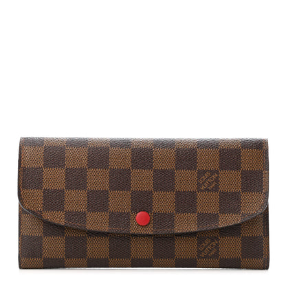 Louis Vuitton Damier Ebene Emilie Wallet Red 1 of 4