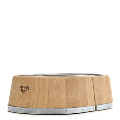 Hermes Oak Wood Large Chaine d'Ancre Dog Bowl Naturel 1 of 12