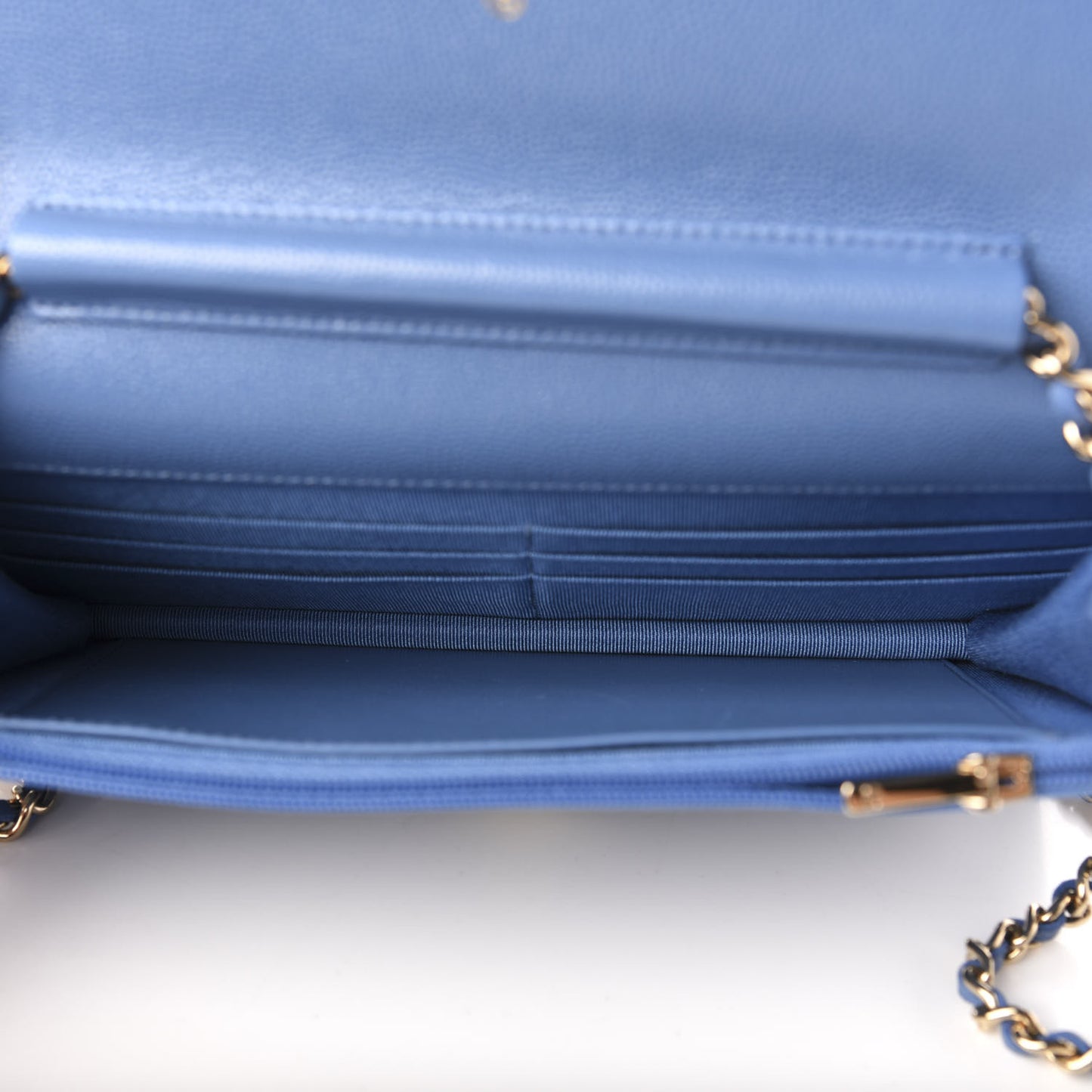 Caviar Quilted Wallet On Chain WOC Blue