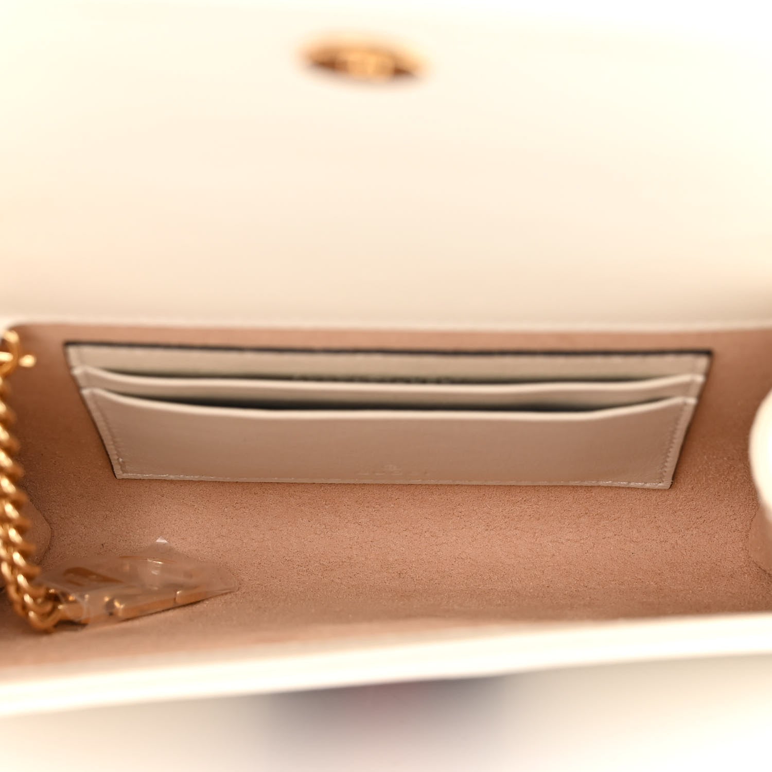 Gucci Textured Calfskin Web Mini Rajah Slim Flap Shoulder Bag Mystic White 5 of 10
