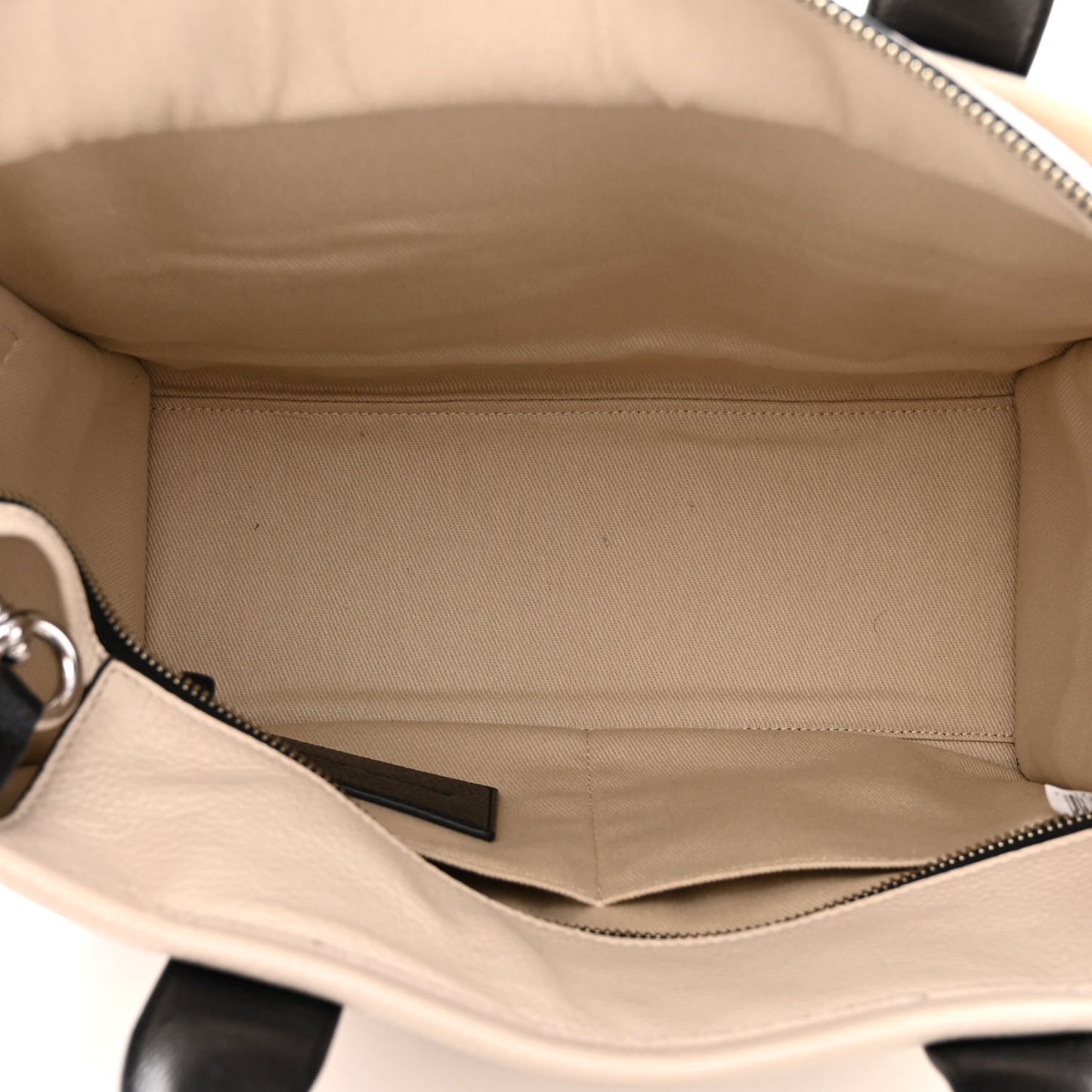 Grained Calfskin Small The Tote Bag Ivory Black