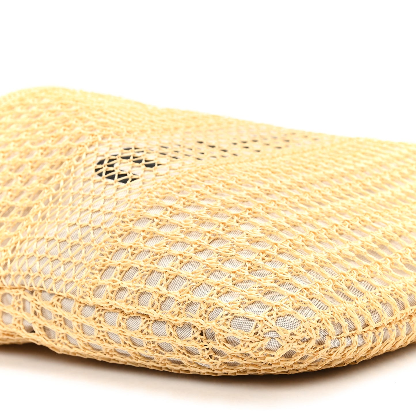 Raffia Effect Linen Logo Ivy Bag Natural