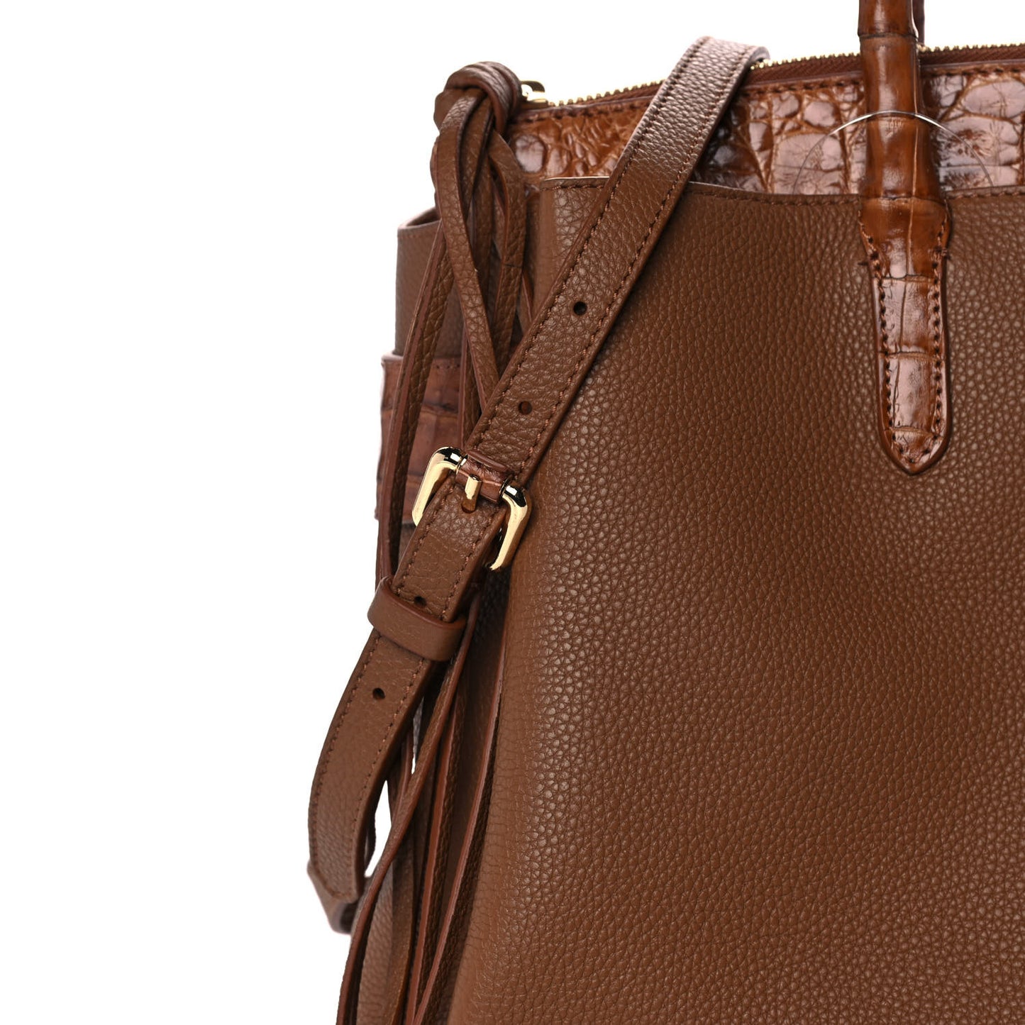 Calfskin Crocodile Cristie Satchel Brown