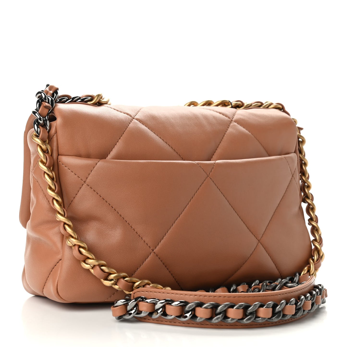 Lambskin Quilted Medium Chanel 19 Flap Brown