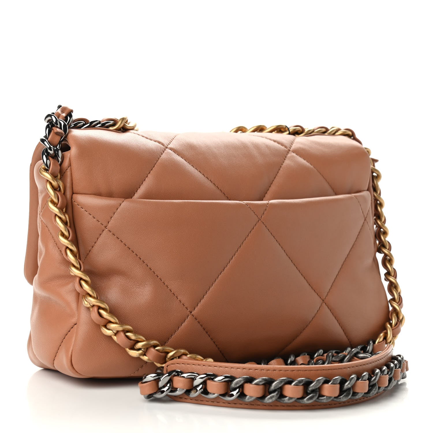 Chanel Lambskin Quilted Medium Chanel 19 Flap Brown 3 of 9
