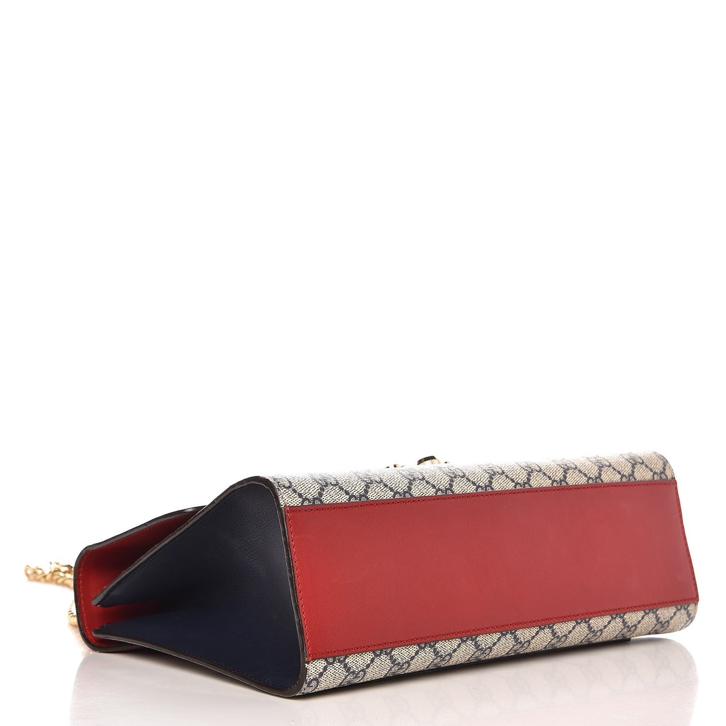 GG Supreme Monogram Moon Calfskin Medium Padlock Shoulder Bag Beige Blue Hibiscus Red Mystic White