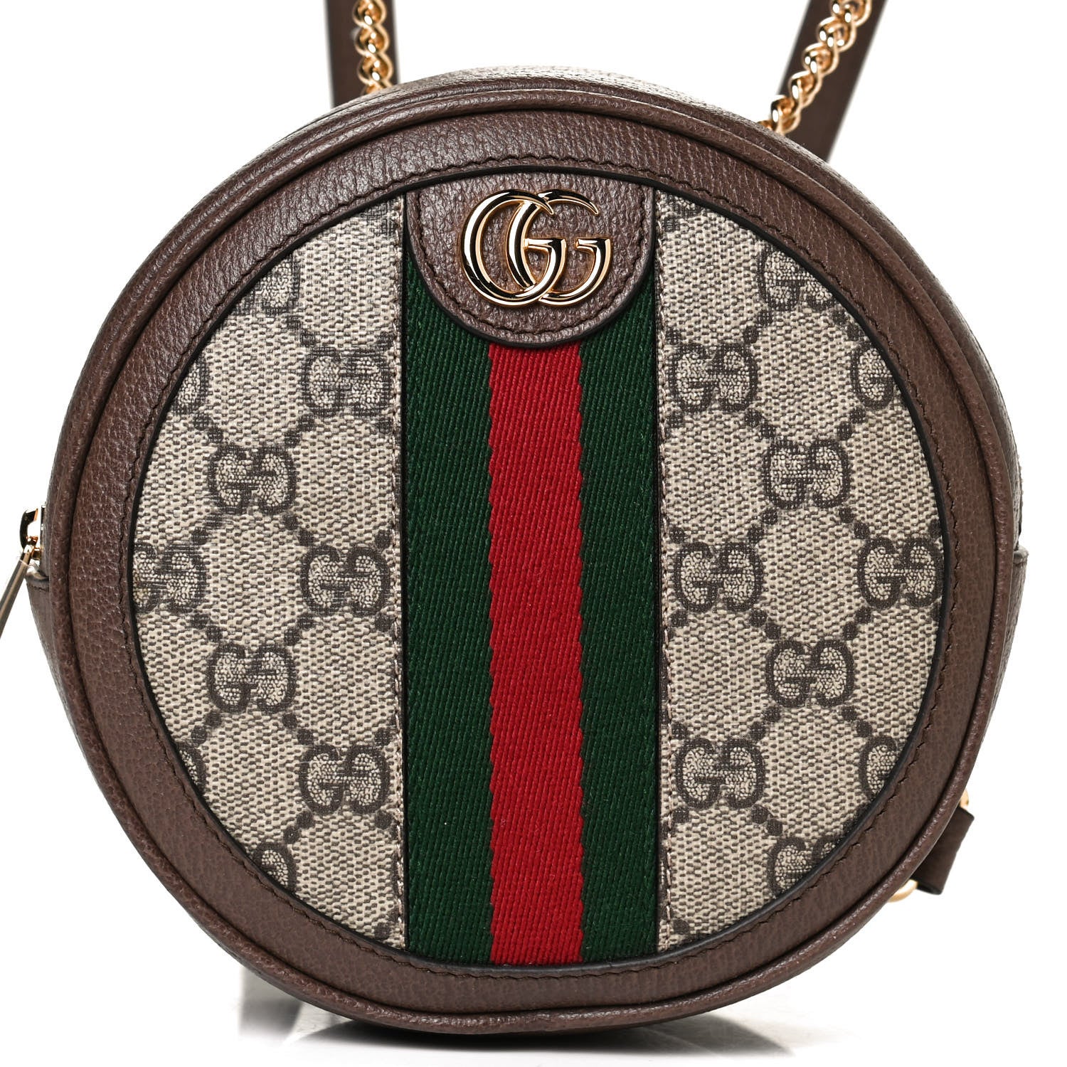 Gucci GG Supreme Monogram Web Mini Ophidia Round Backpack Brown 6 of 8