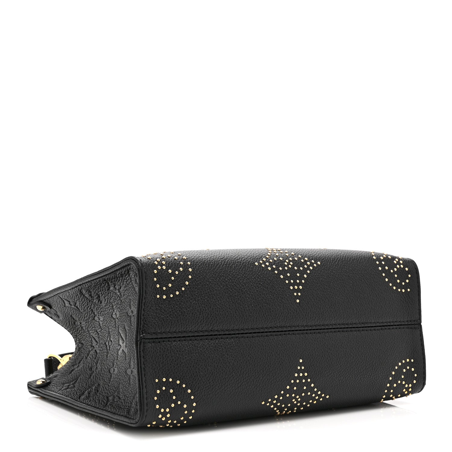 Louis Vuitton Grained Calfskin Studded Monogram Giant Onthego PM Black 4 of 9
