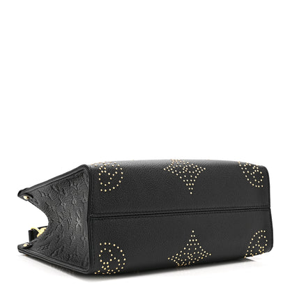 Louis Vuitton Grained Calfskin Studded Monogram Giant Onthego PM Black 4 of 9