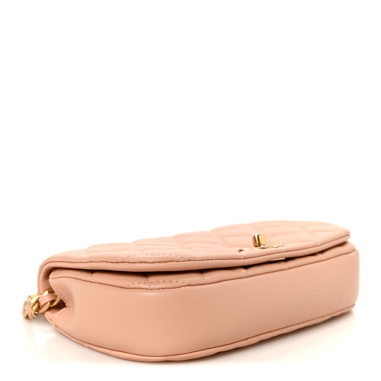 Chanel Calfskin Quilted Coco Mail Clutch With Chain Light Pink 4 of 11