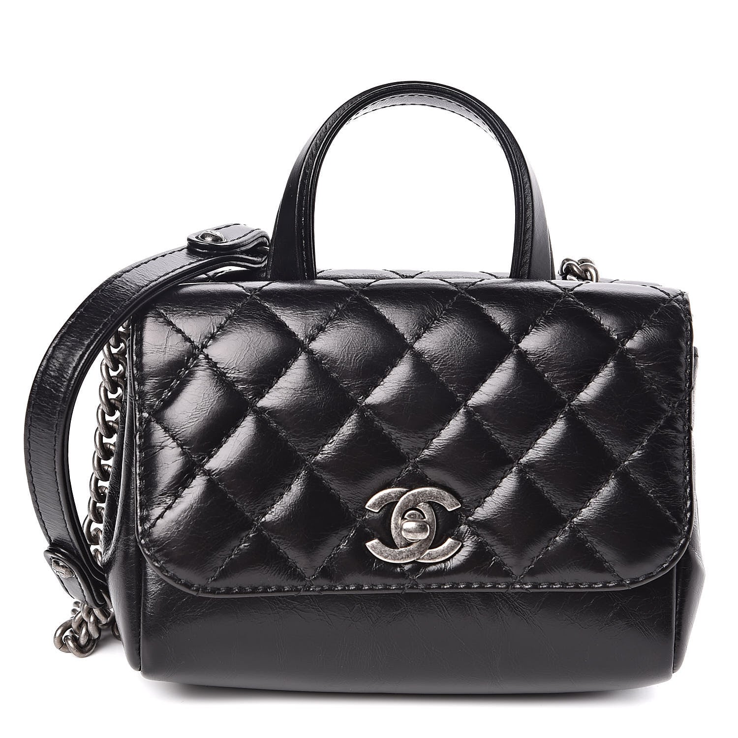 Chanel Aged Calfskin Quilted Double Sided Flap Black 1 of 11