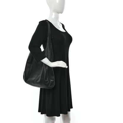 Prada Vitello Daino Medium Pocket Hobo Bag Black 2 of 12