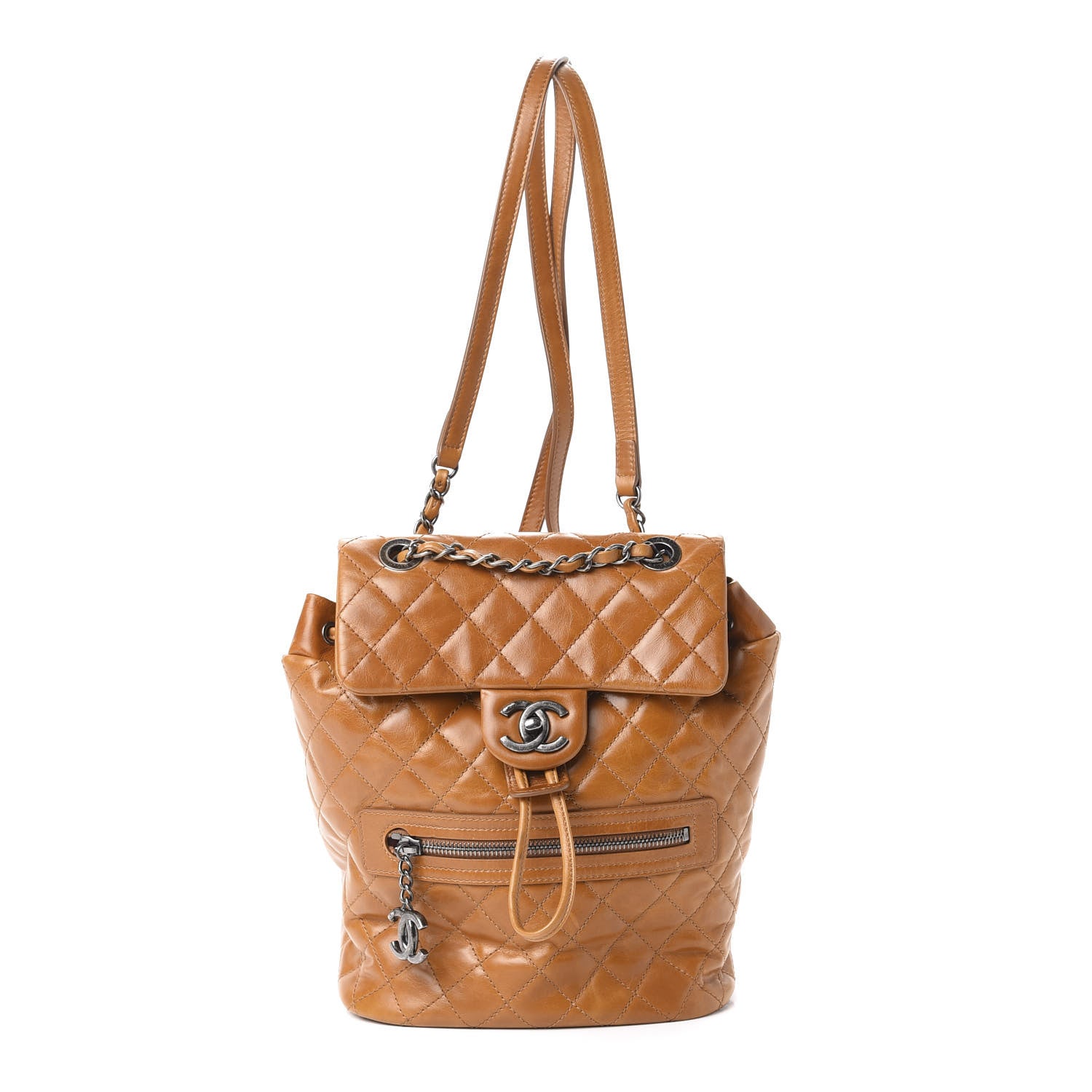 Chanel Glazed Calfskin Quilted Small Salzburg Backpack Brown 1 of 8