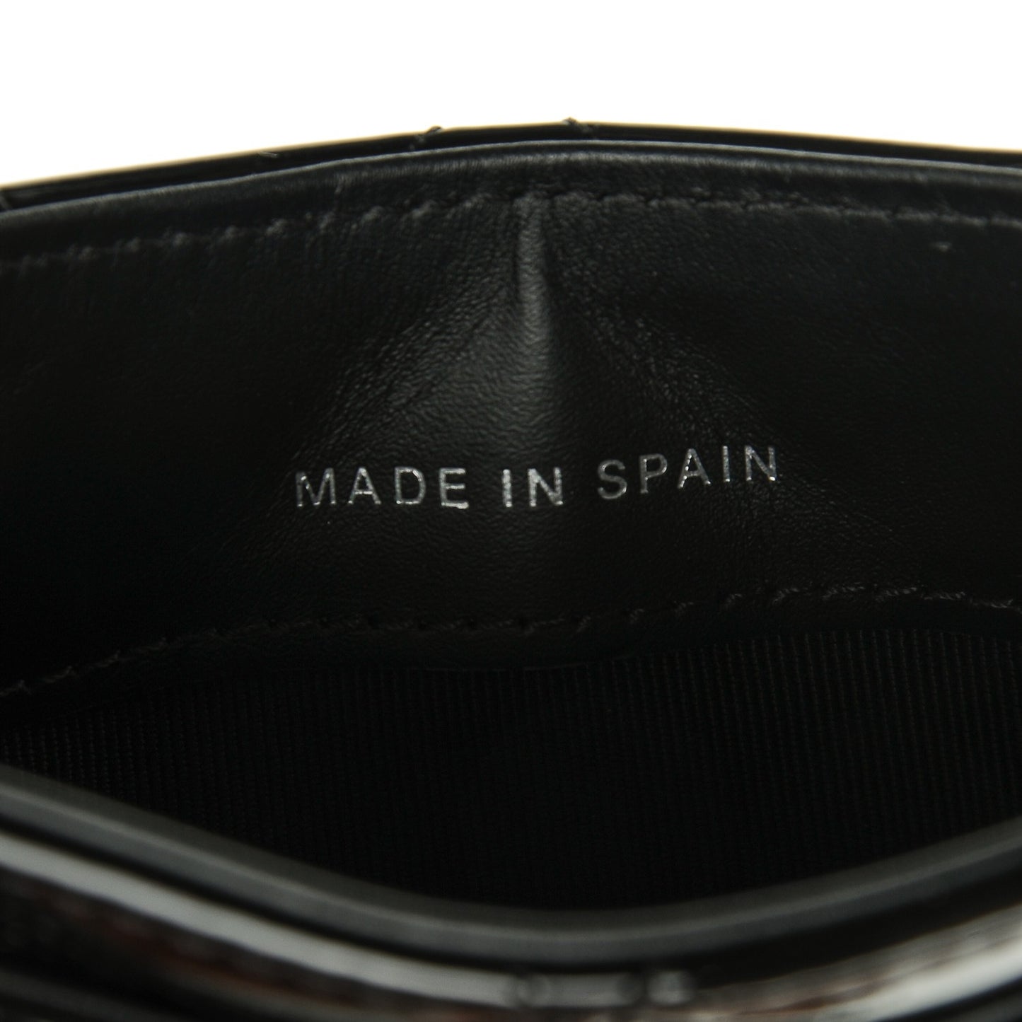 Patent Quilted Card Holder Black