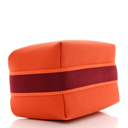Hermes Canvas Small Bride-A-Brac Pouch Orange Burgundy 4 of 6