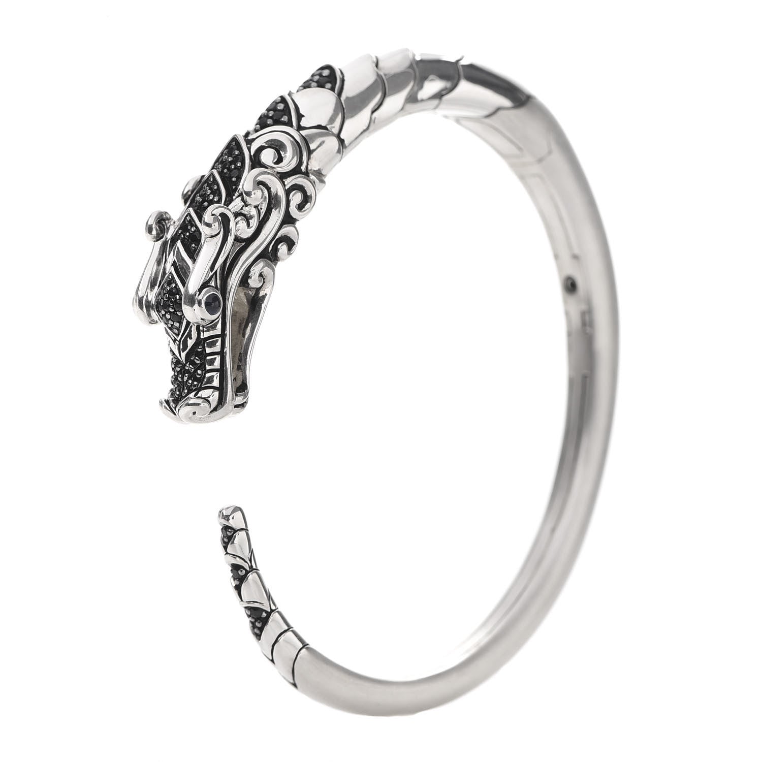 John Hardy Sterling Silver Sapphire Spinel Naga Dragon Cuff Bracelet 1 of 7