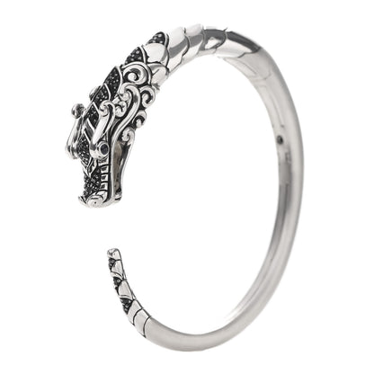 John Hardy Sterling Silver Sapphire Spinel Naga Dragon Cuff Bracelet 1 of 7