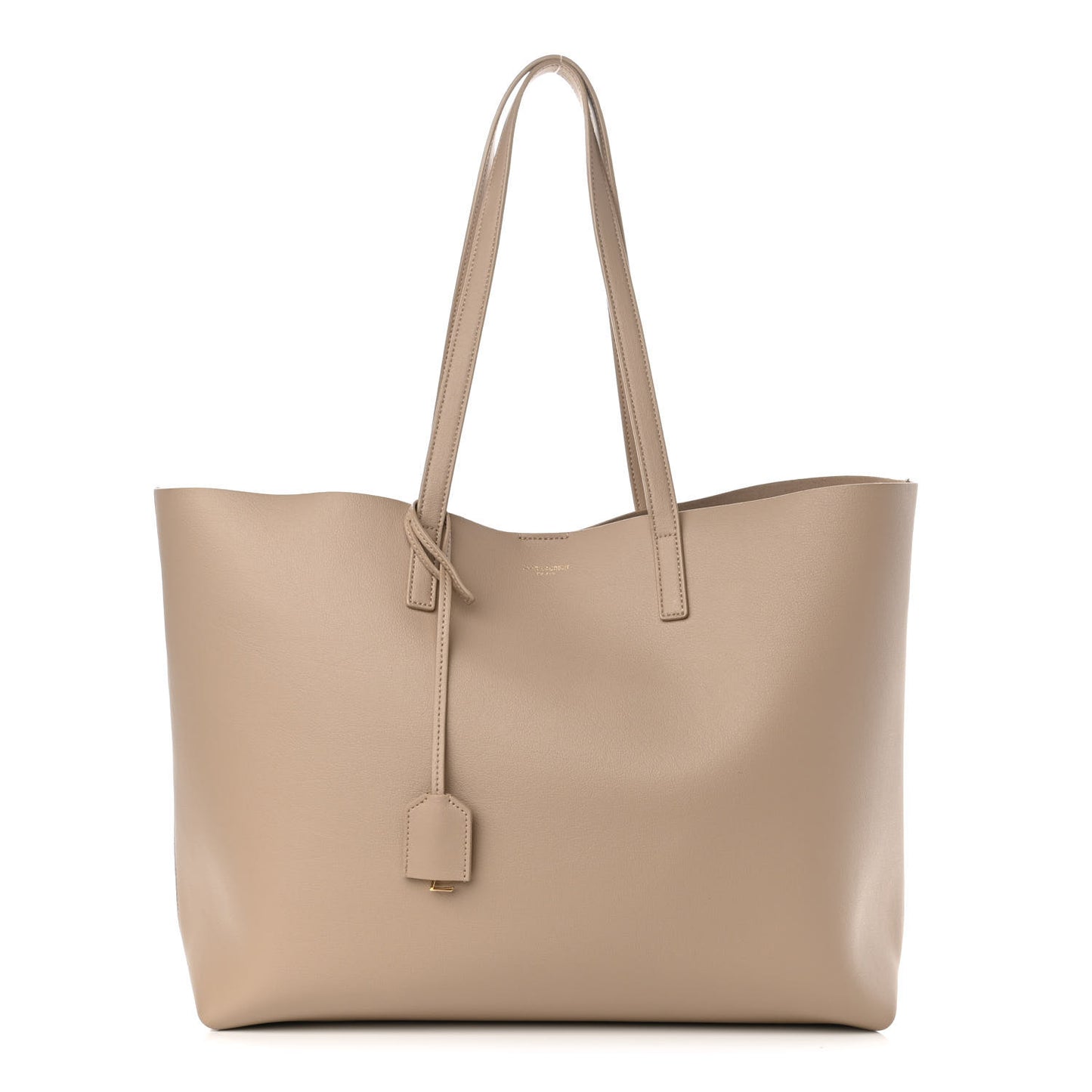 Calfskin Large Shopping Tote Dark Beige