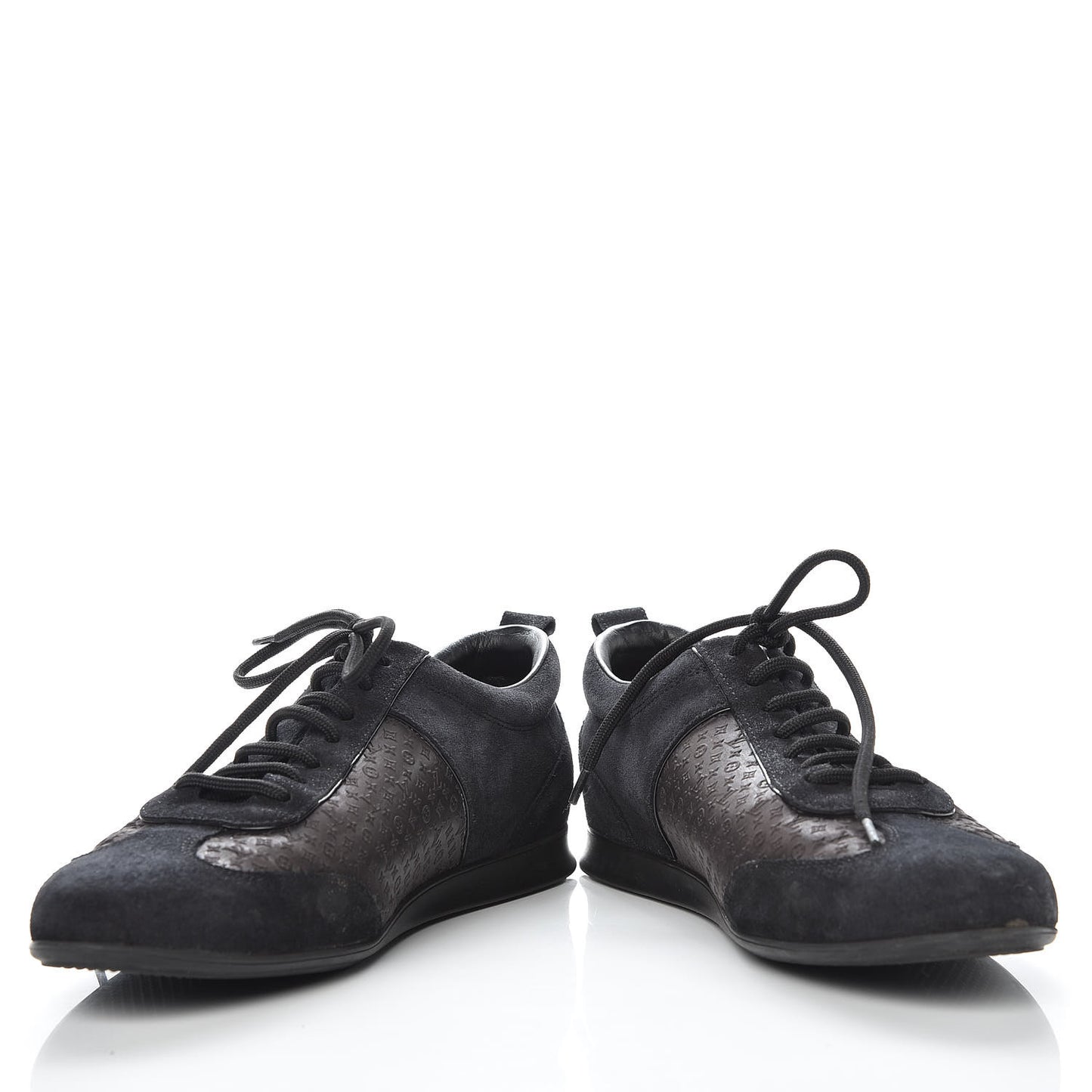 Suede Monogram Embossed Sneakers 38.5 Black