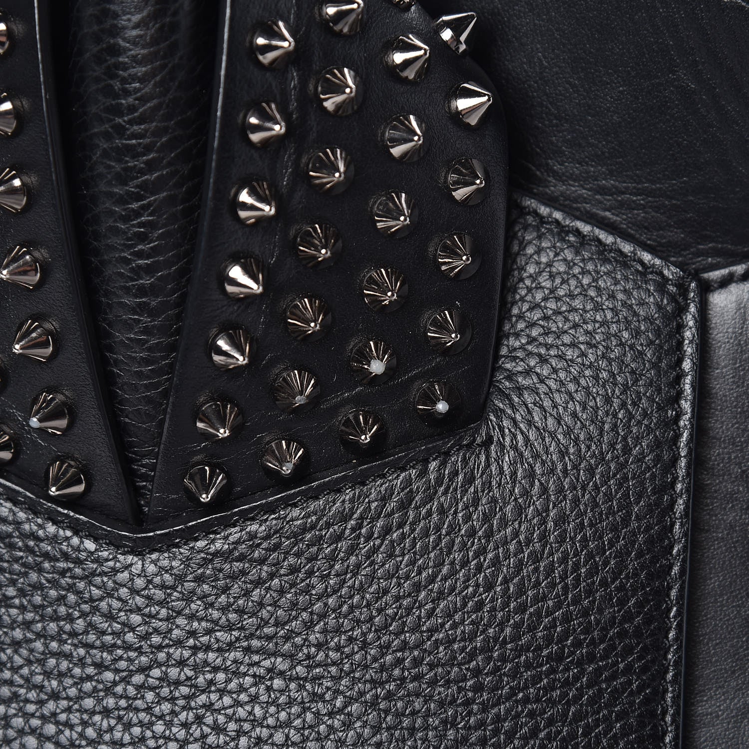 Christian Louboutin Grained Calfskin Studded Large Eloise Satchel Black 16 of 17