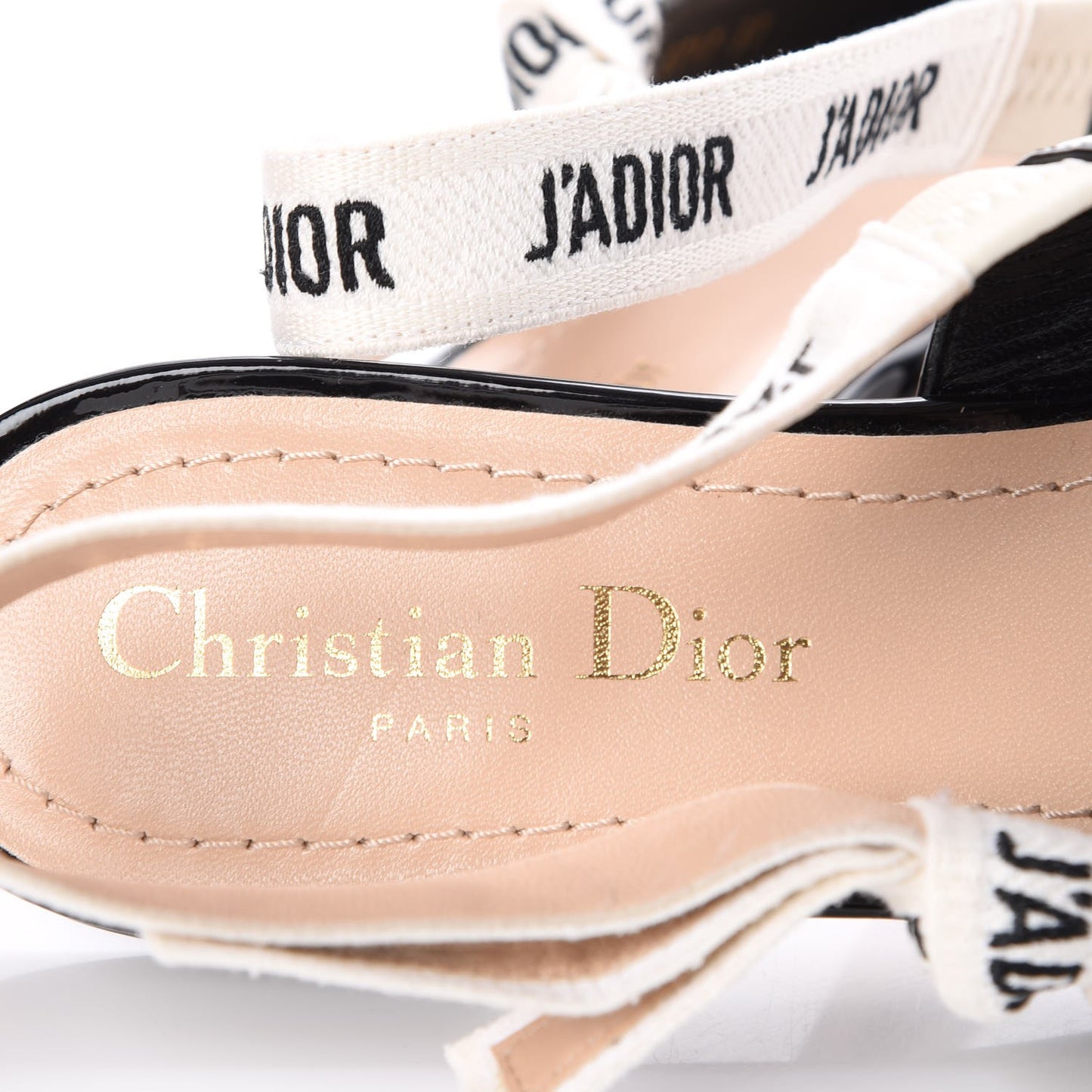 Patent Ribbon J'Adior Slingback Ballet Flats 37 Black