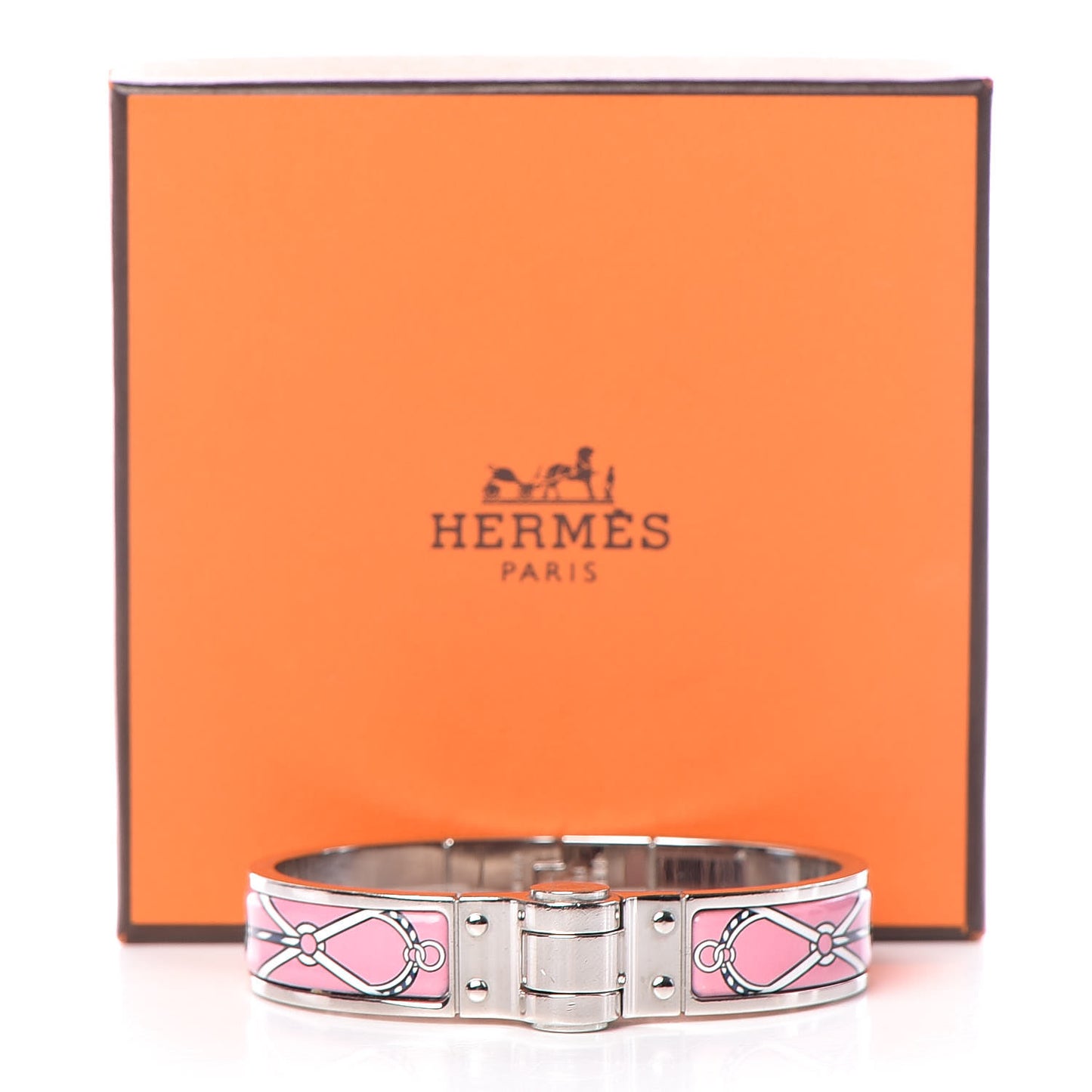 Enamel Printed Narrow Charniere Cuirs Marins Hinged Bracelet S Quadrichromie