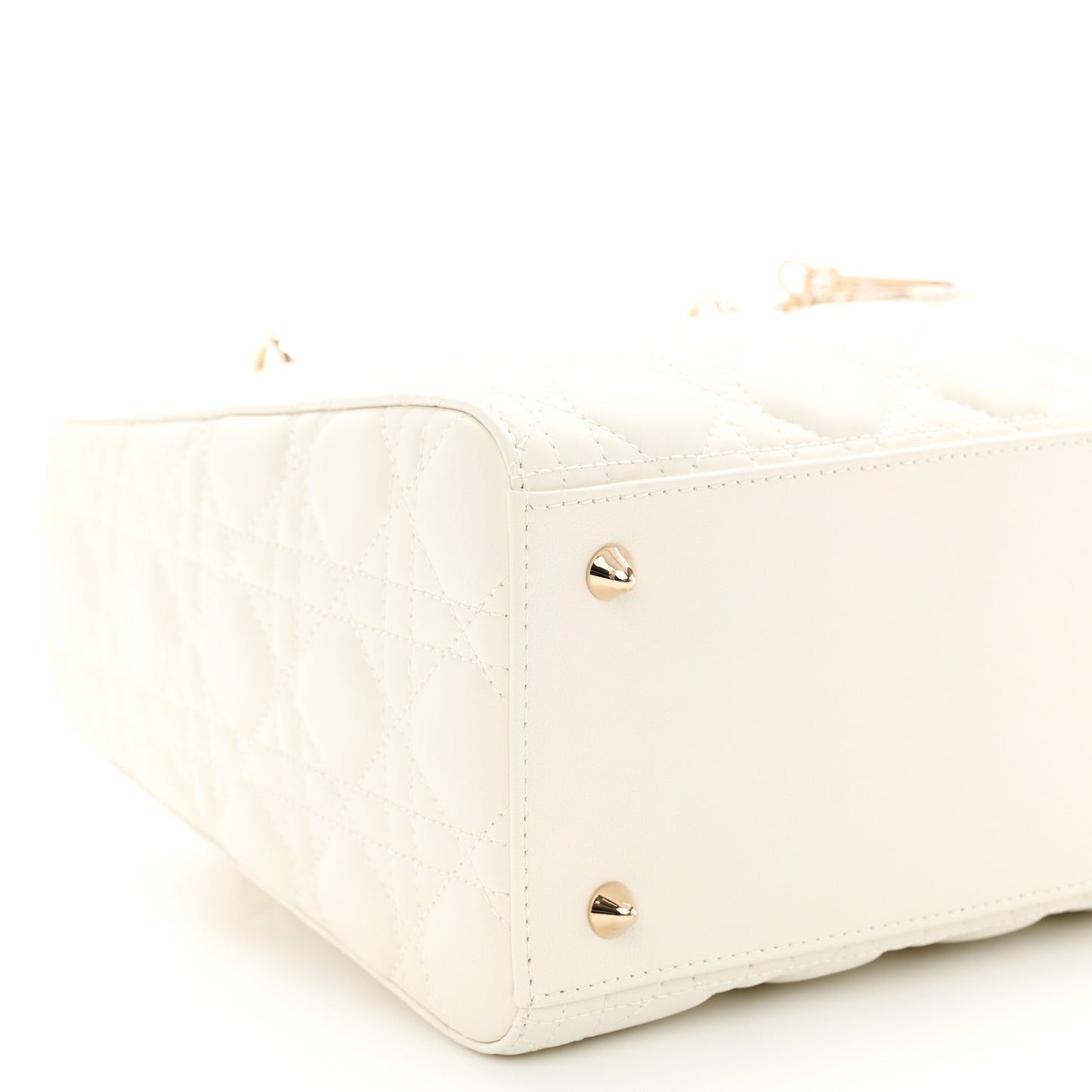 Lambskin Cannage Medium Lady Dior White