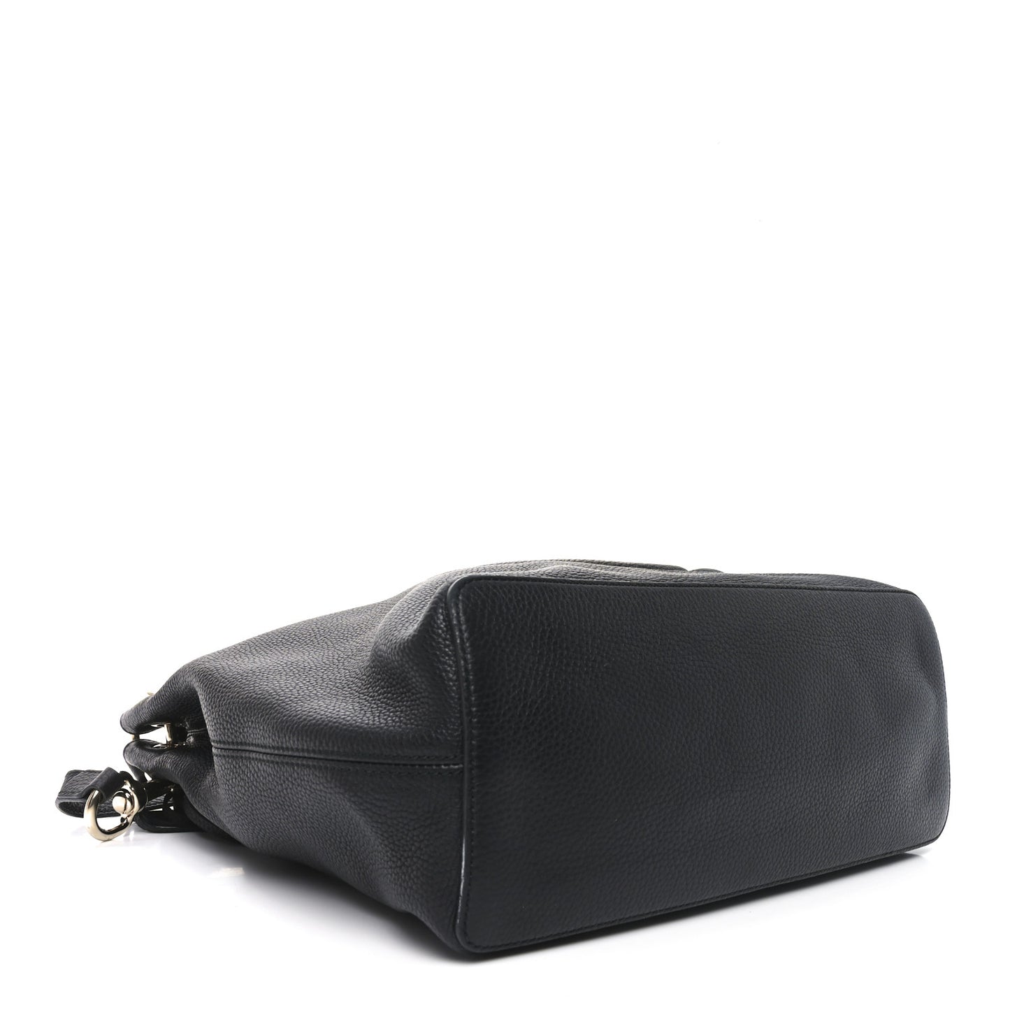 Pebbled Calfskin Large Soho Hobo Black