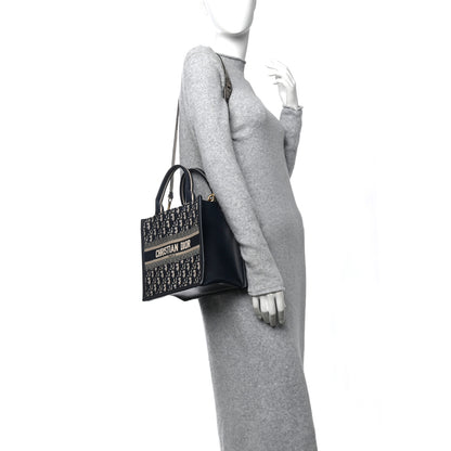 Christian Dior Oblique Calfskin Small Book Tote With Strap Blue Multicolor 3 of 11
