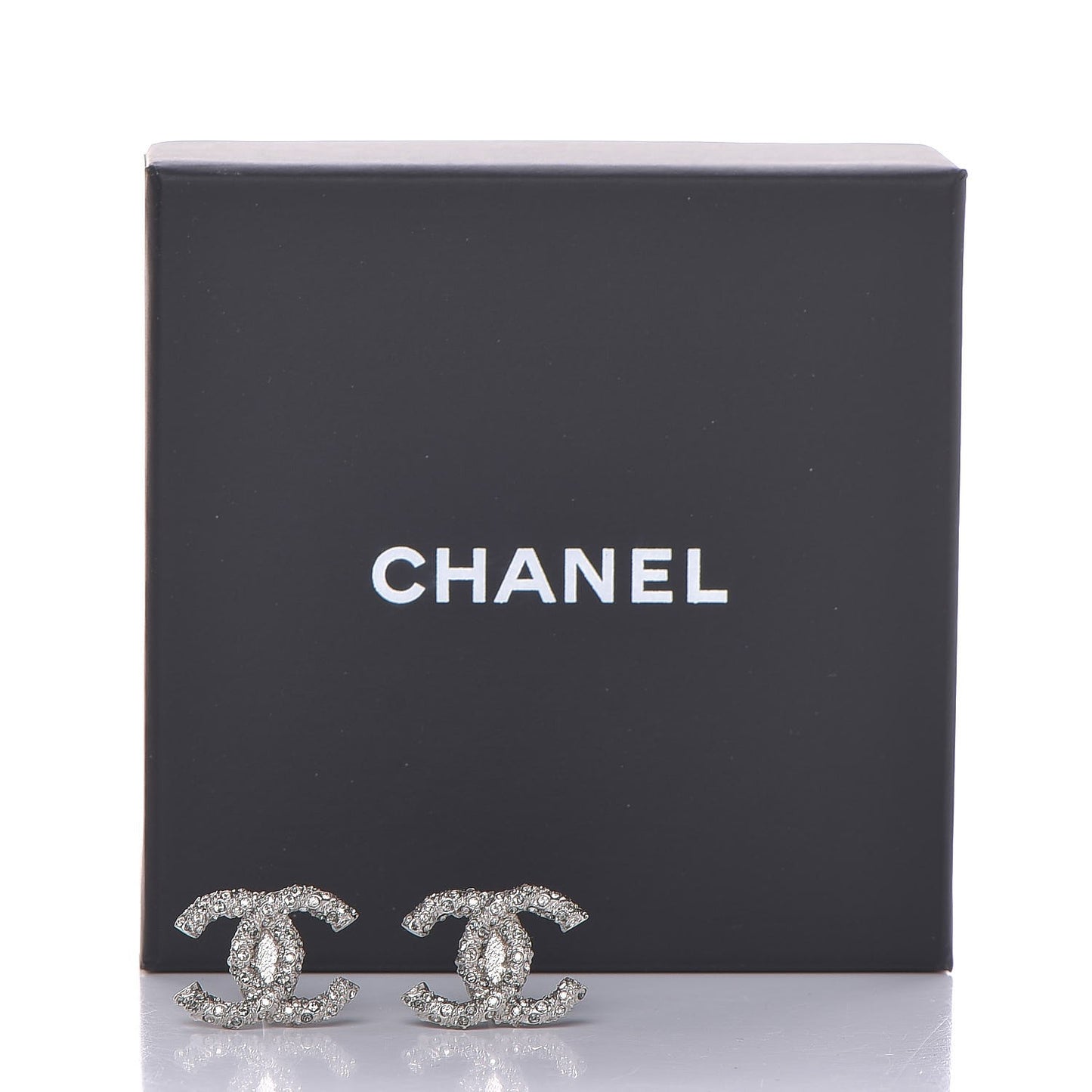 Crystal CC Earrings Grey Silver