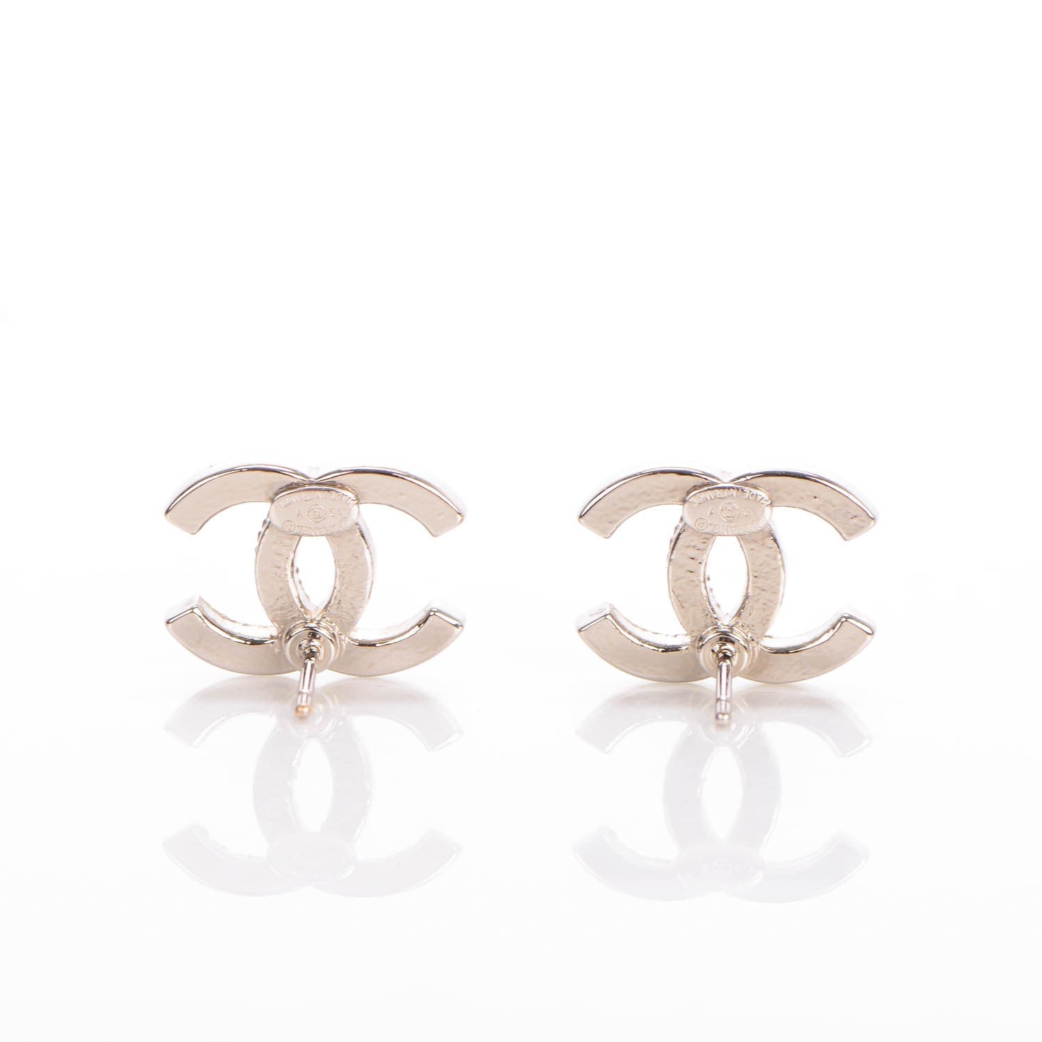 Chanel Crystal CC Earrings Silver 3 of 5