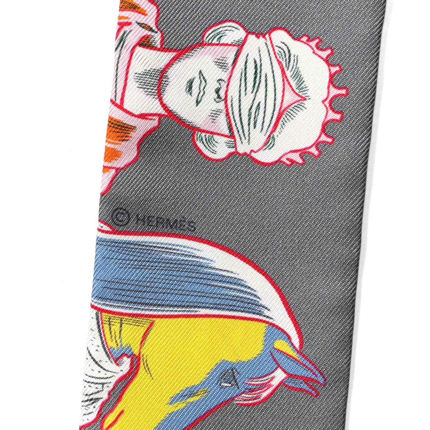 Silk Dress Code Twilly Gris Jaune Vif Orange