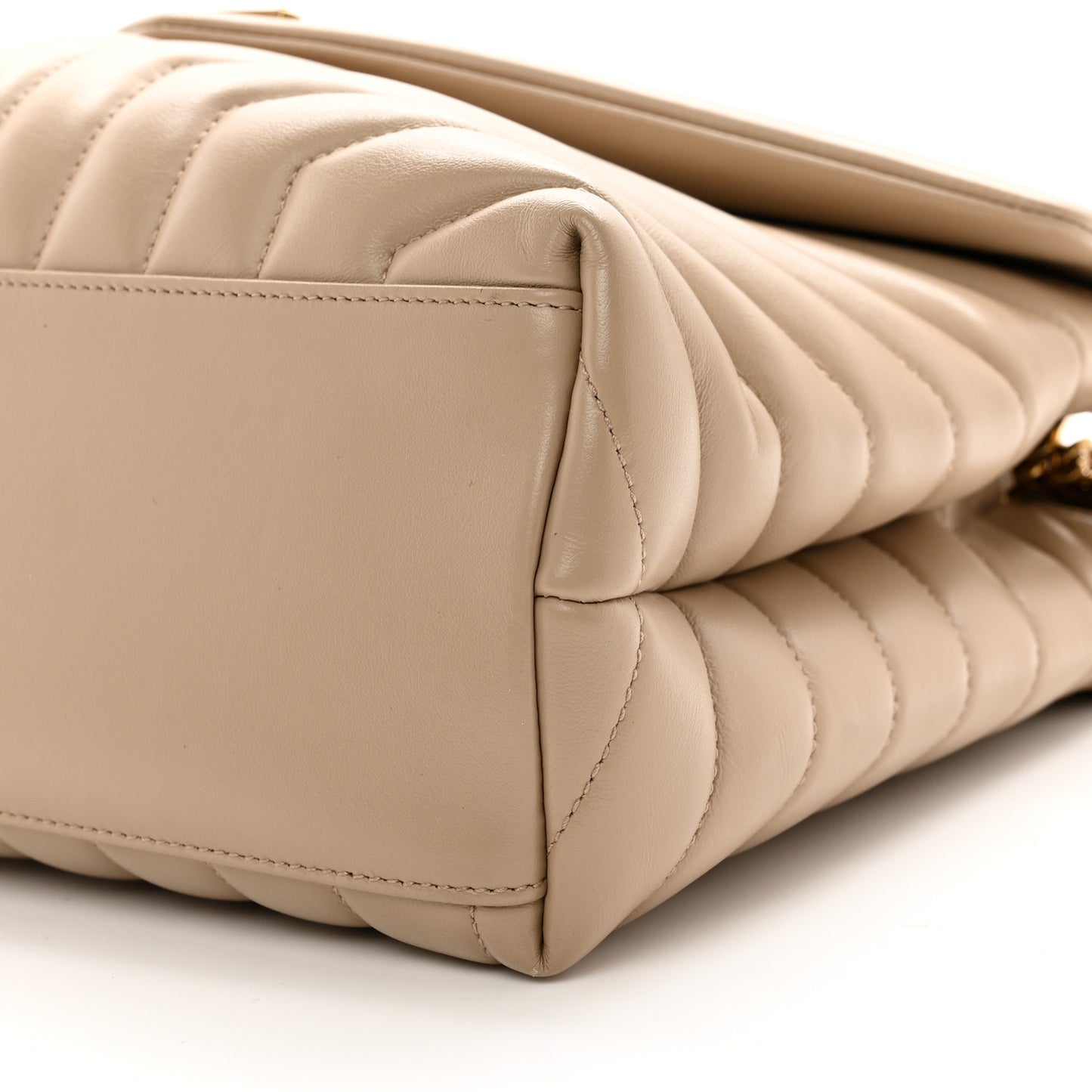 Calfskin Y Quilted Monogram Medium Loulou Chain Satchel Dark Beige