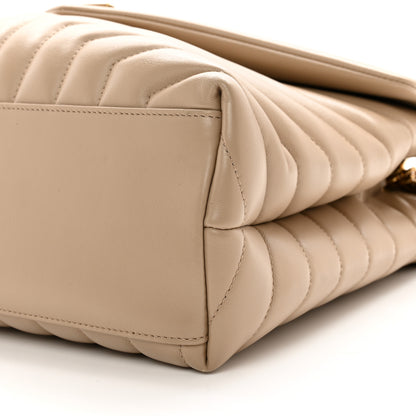 Saint Laurent Calfskin Y Quilted Monogram Medium Loulou Chain Satchel Dark Beige 10 of 10