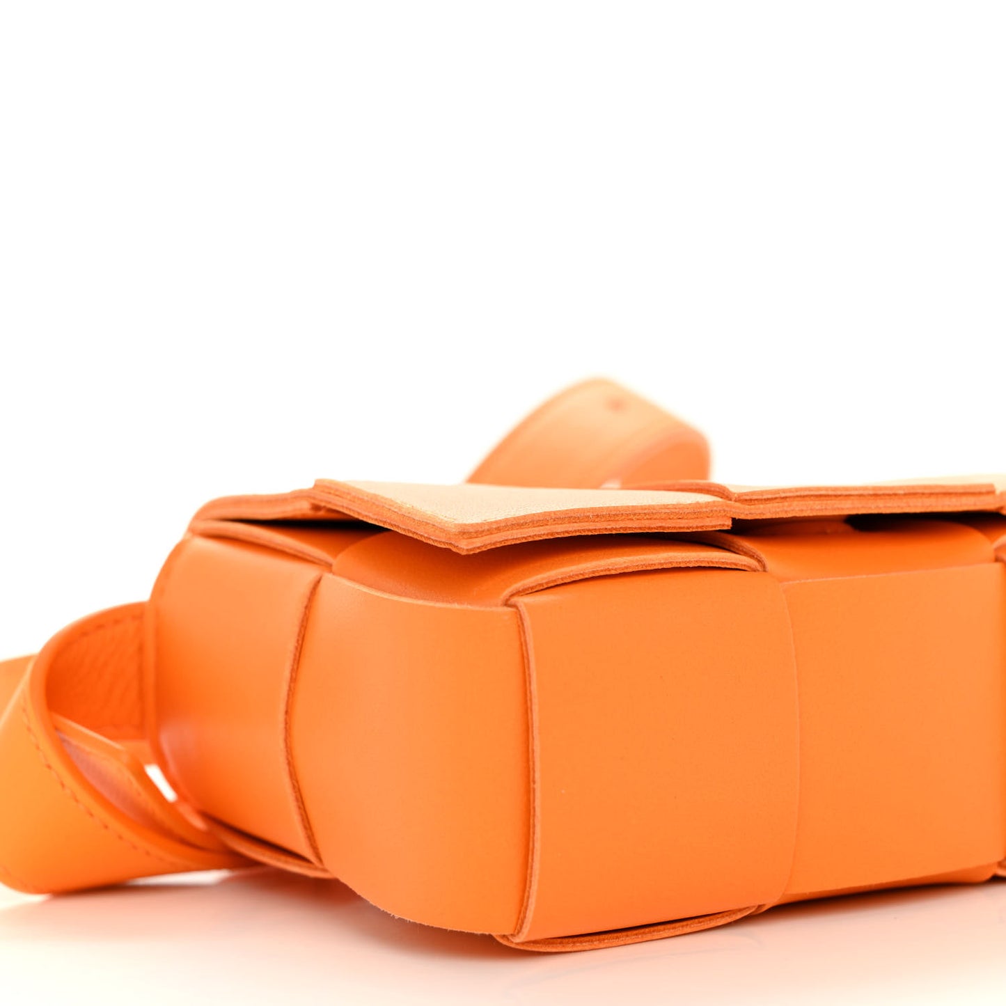 Lambskin Maxi Intreccio Candy Cassette Crossbody Bag Tangerine