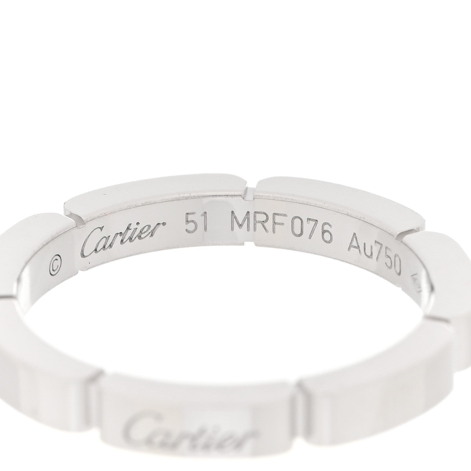 Cartier 18K White Gold 2.5mm Maillon Panthere Wedding Band Ring 51 5.75 4 of 5