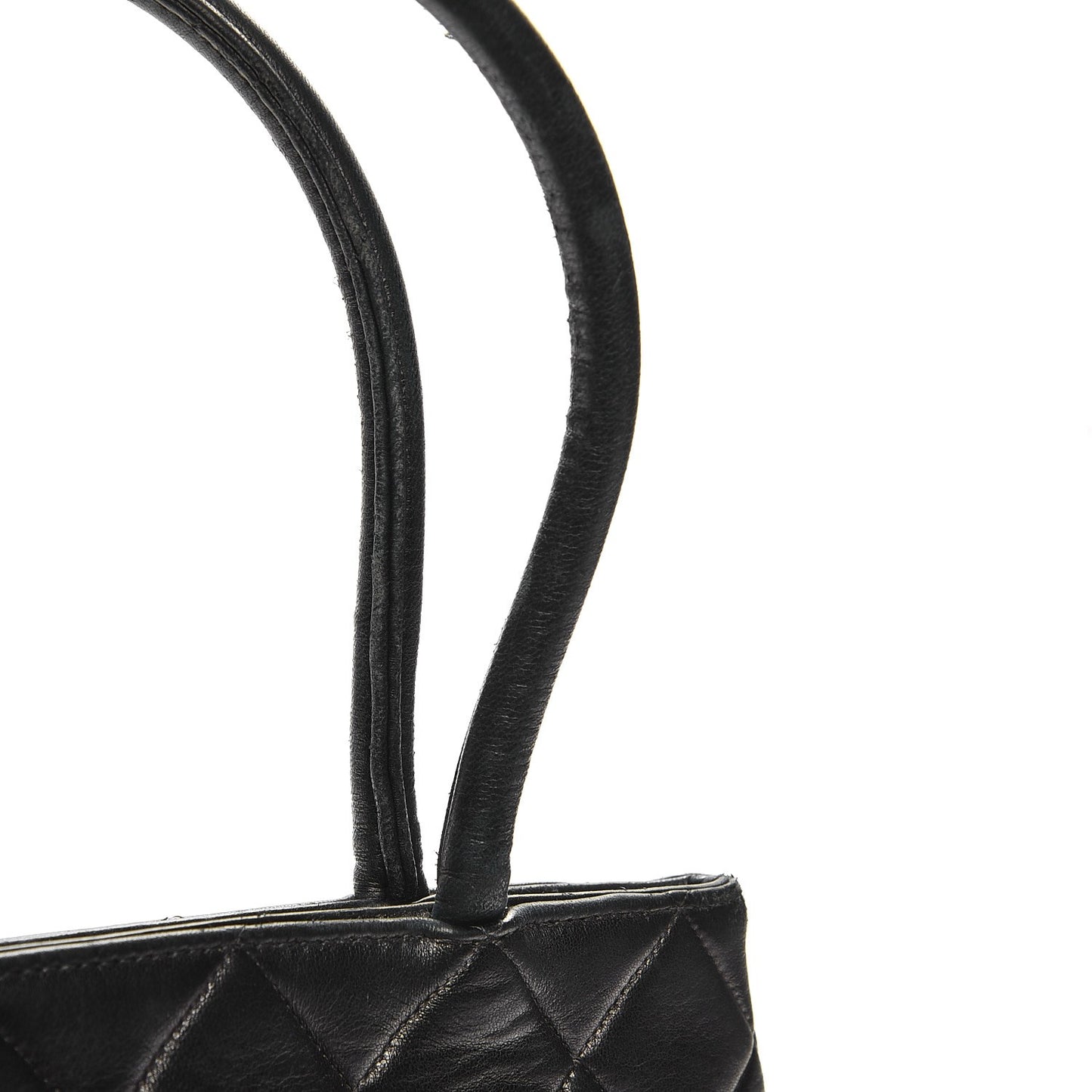 Lambskin Quilted Medallion Tote Black