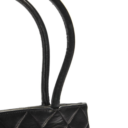 Chanel Lambskin Quilted Medallion Tote Black 14 of 15
