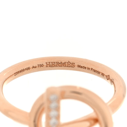 Hermes 18K Rose Gold Diamond PM Echappee Ring 49 4.75 4 of 5
