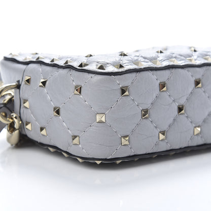 Valentino Garavani Craquele Nappa Rockstud Spike Camera Crossbody Bag Pastel Grey 8 of 10