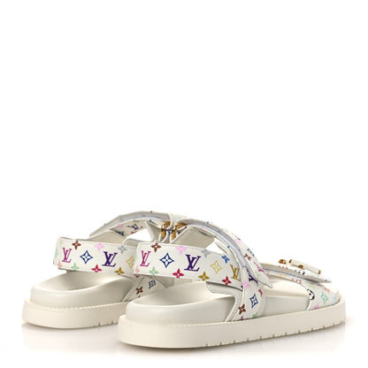 Louis Vuitton LV X TM Monogram Multicolor Sunset Flat Sandals 37 White 5 of 11