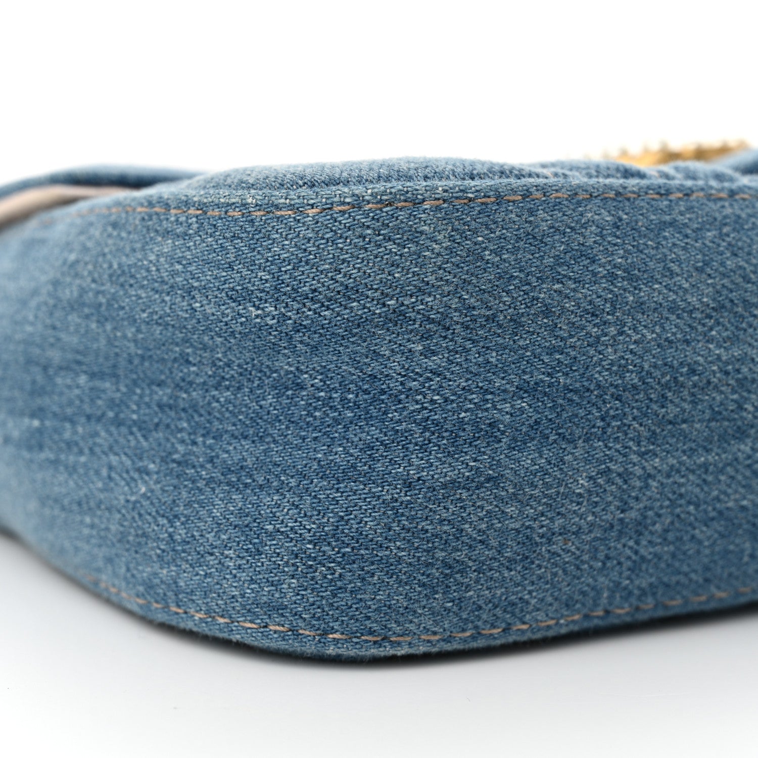 Gucci Denim Matelasse Mini Pearly GG Marmont Shoulder Bag Blue 9 of 12
