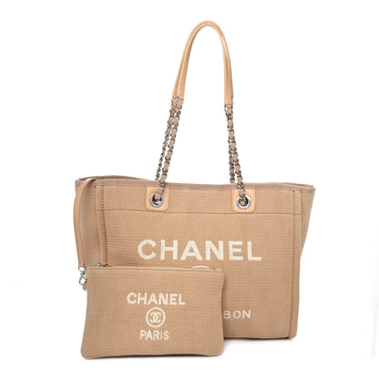 Chanel Mixed Fibers Small Deauville Tote Beige 1 of 10