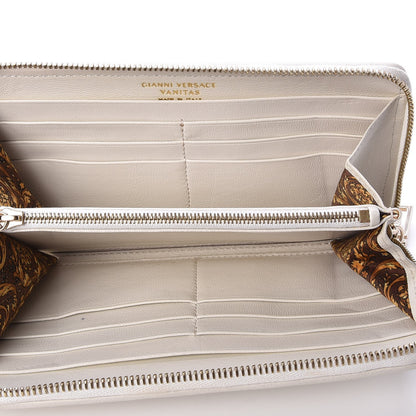Versace Nappa Barocco Zip Around Wallet White 5 of 7