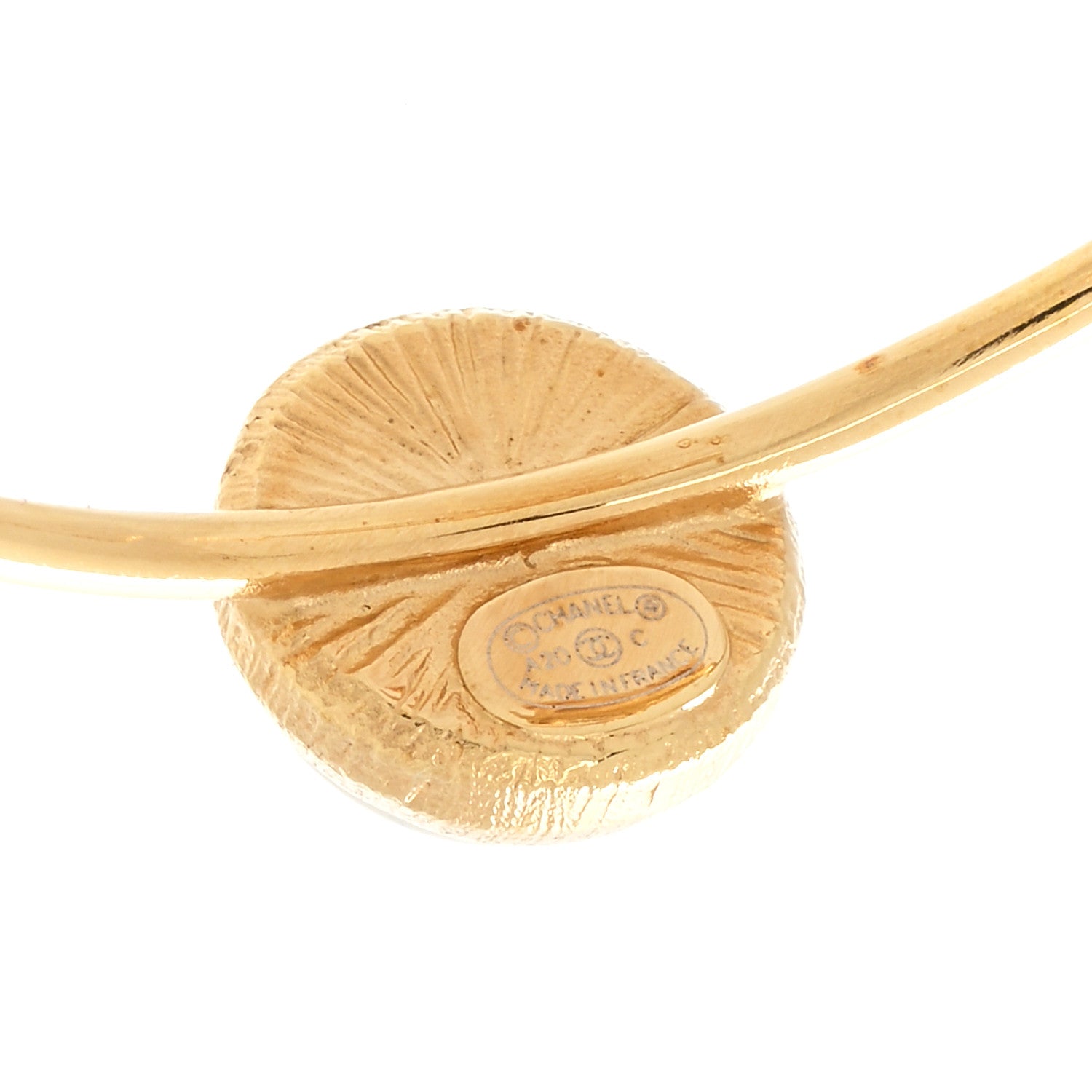 Chanel Pearl CC Tags Hoop Earrings Gold 4 of 4